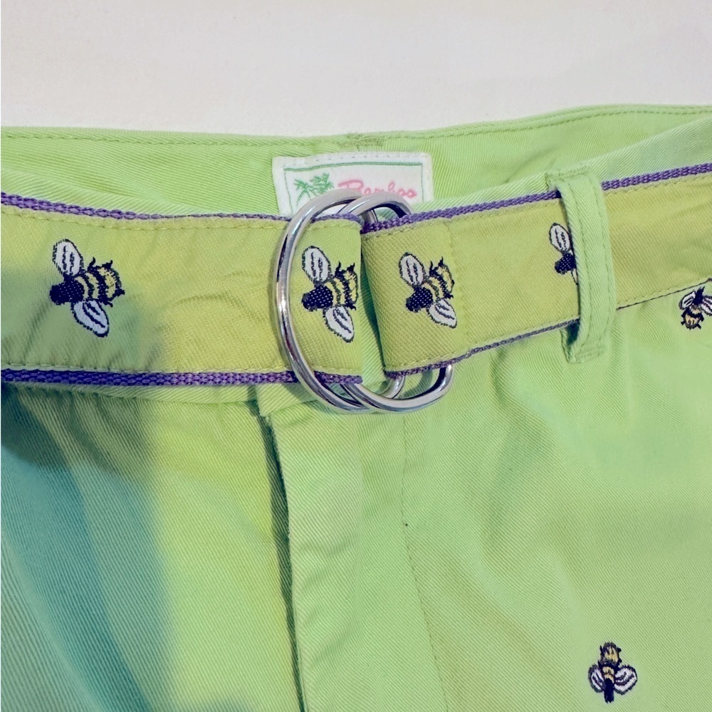 Whimsical Bee Embroidered Shorts with Matching Belt 8P - Picture 4 of 11